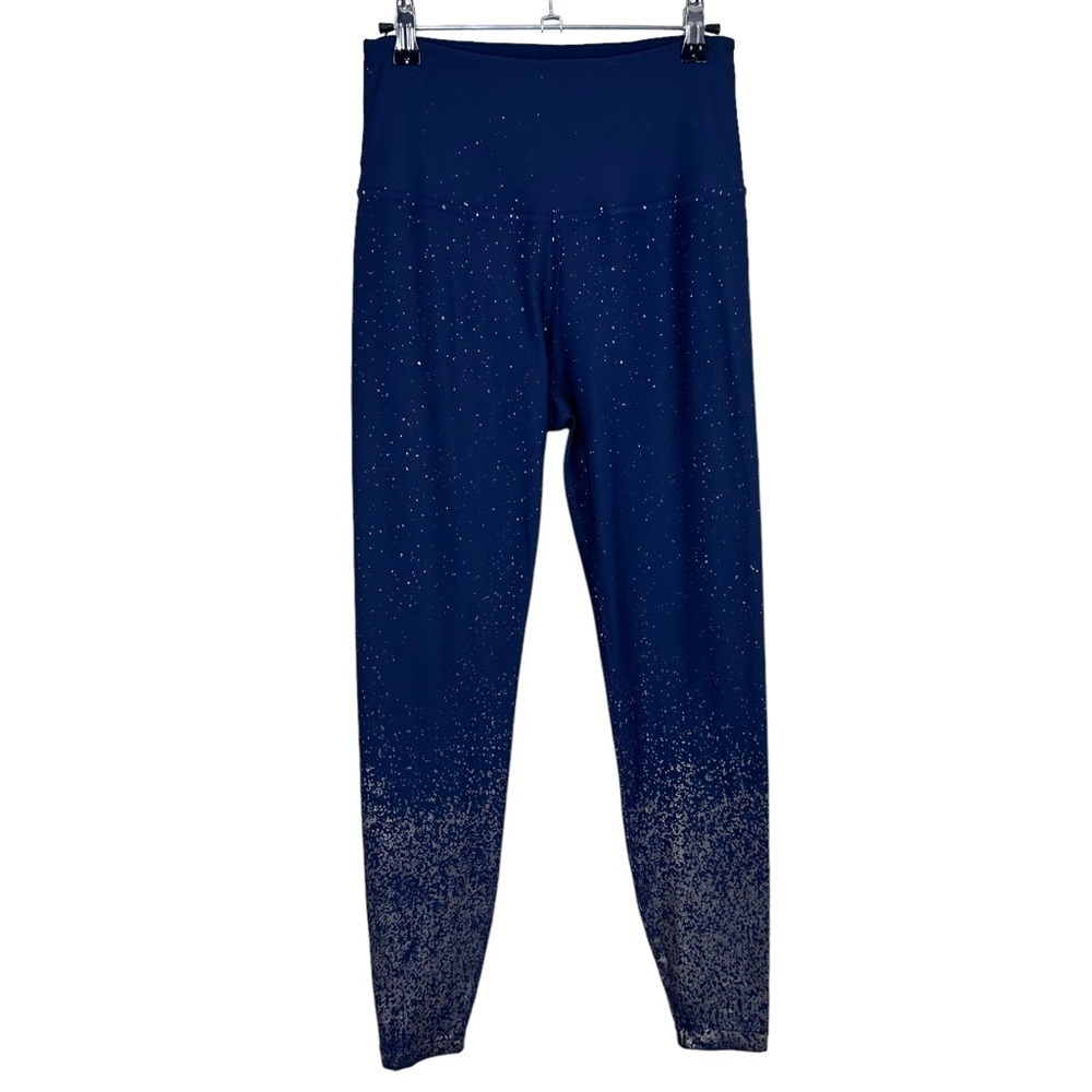 Beyond Yoga High Waisted Alloy Ombre Midi Legging in Navy/Gold